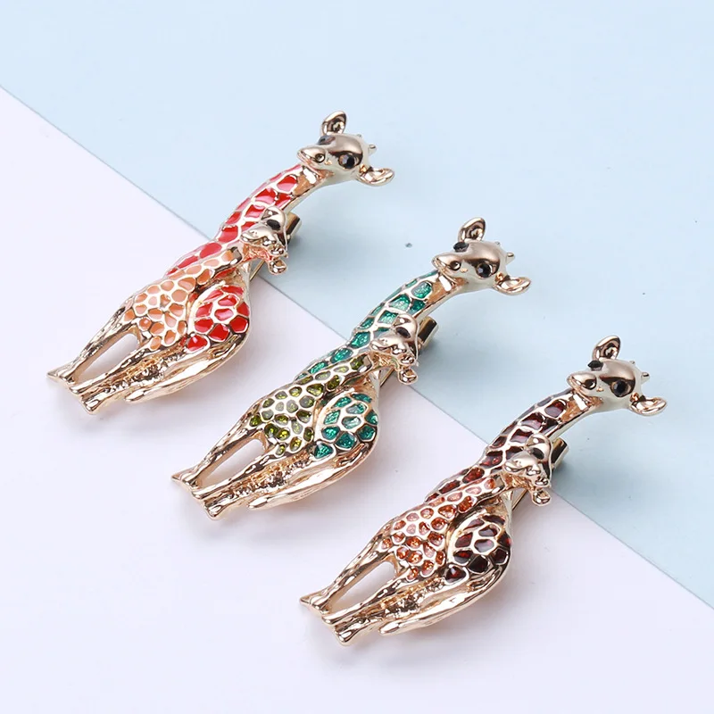 Jachon Special Design Giraffe Animal Rhinestone Crystal Brooches For Women fashion jewelry brooches