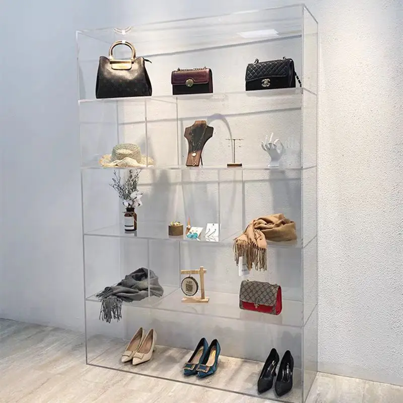 Custom Translucent Colorful Plexiglass Laser colorful Acrylic Box Acrylic Display Cabinet Creative Wall Shelf