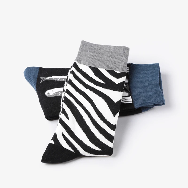 Высококачественные спортивные носки из хлопка calzini happy calcetines с вышитым