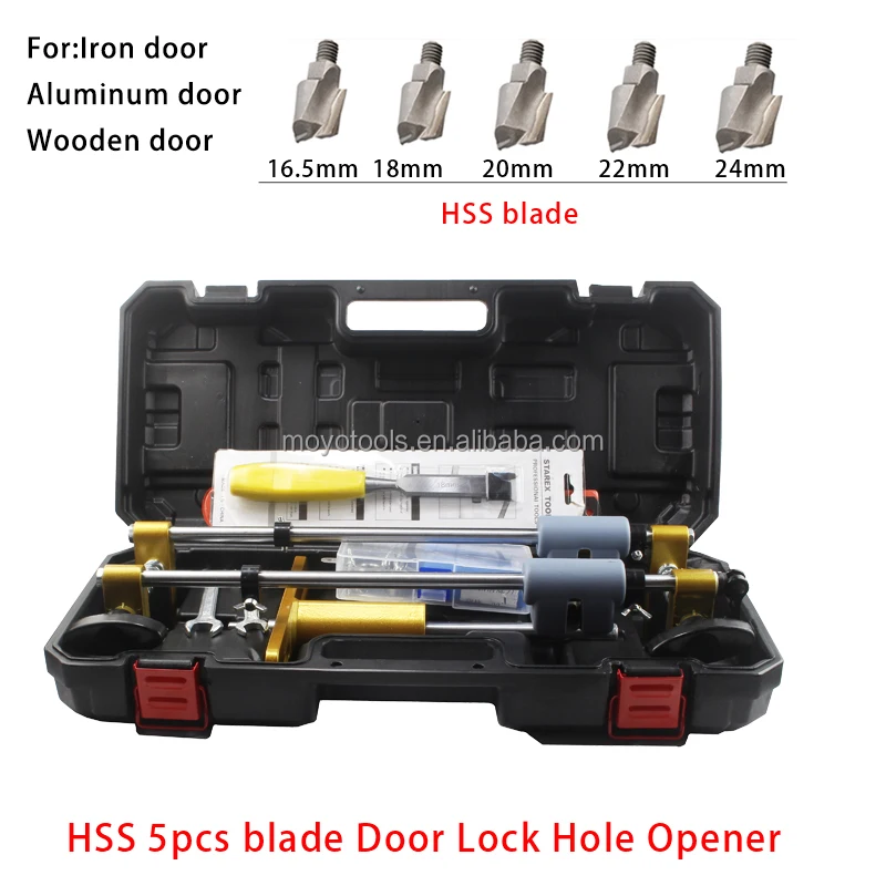 Door lock hole opener kit installs mortise and tenon accessories mortising machine for Wooden Door Woodworking 5 milling cutter