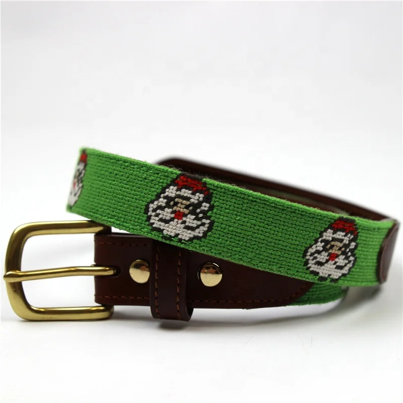 Custom Needlepoint Santa Child Belt
