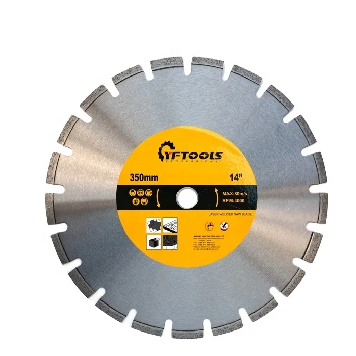 350mm 14inch Laser Weld Cutting Disc Diamond Saw Blade for Concrete Asphalt Road Brick