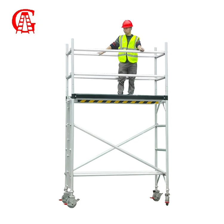 Construction Scaffolding Mobile Climbing Ladder Aluminum Foldable Scaffolding Tower With Wheel Galvanised Farmhouse