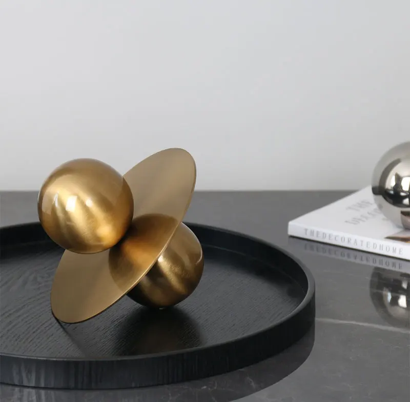 Modern minimalist metal spherical ornaments model room home living room  luxury creative art soft decorations