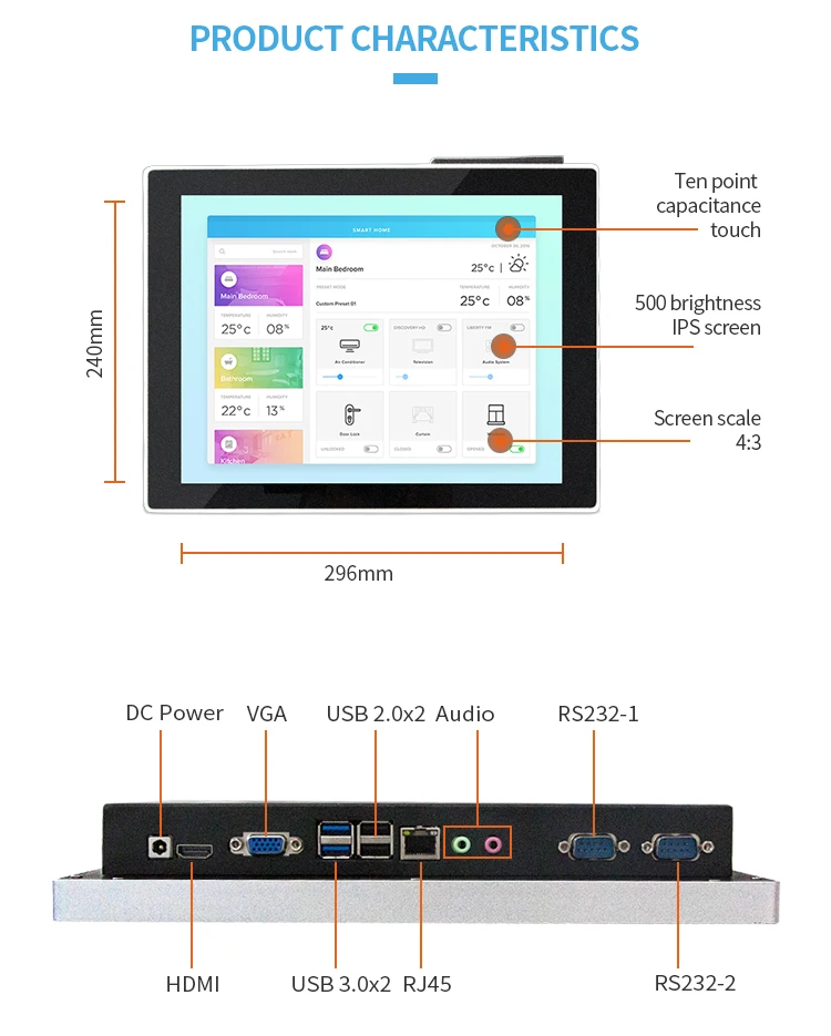In Stock 12.1 inch tablet touch panel pc for smart control system