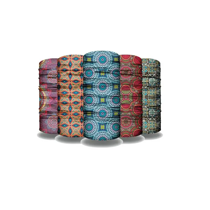 Customized Logo Printed 100% Polyester  Color Microfiber Neck Outdoor Sports Tube Bandanas