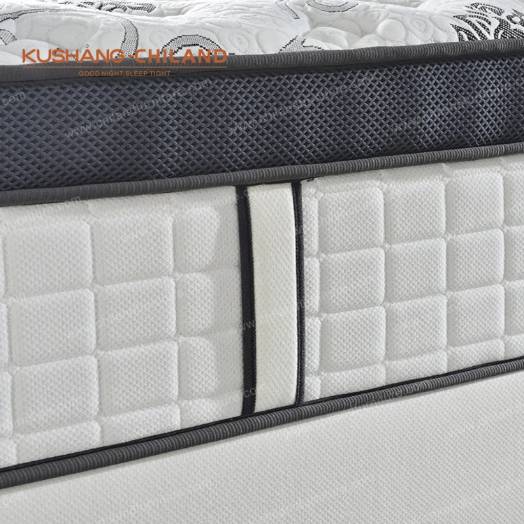 Latex Double euro top gel memory foam vacuum packing mattress pocket spring 2 side  used mattress