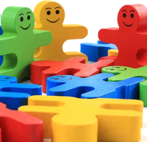 Custom Smile Balance Beam Cartoon Balance Villain Building Blocks Wooden Balance Toy Game