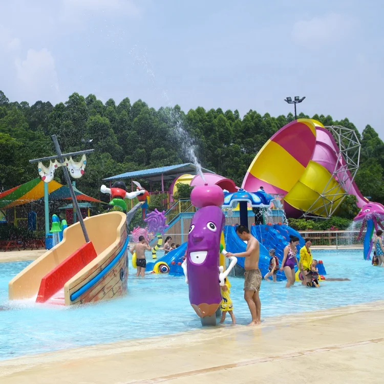 Aqua Park Features Swimming Pool Octopus Fiberglass Spray Water Slide