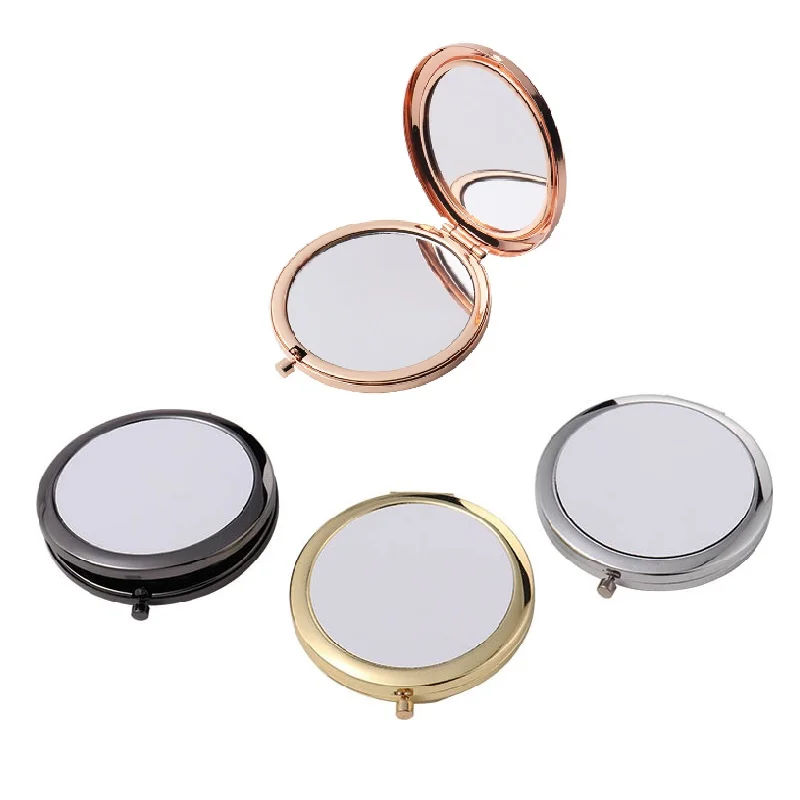 Blank Custom Logo Pocket Glod Metal Mirrors Gifts Sublimation Compact Mirror