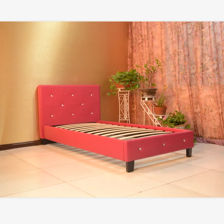 High quality Cheap King size leather bed Pu soft bed  with wood frame and slats for bedroom furniture