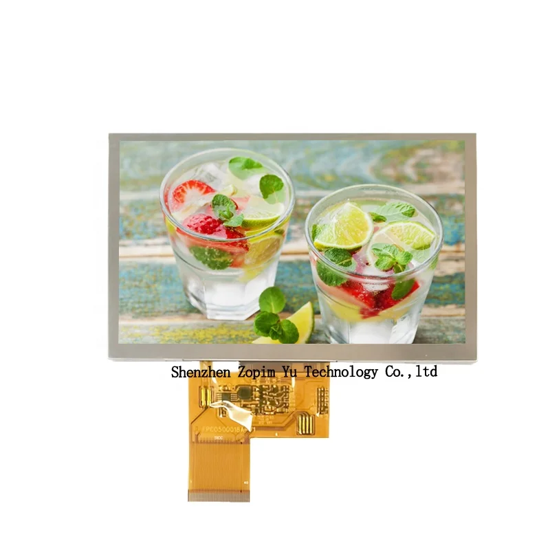 Hight Brightness 800*480 Sunlight Readable Display Module LCD Panel Touch Screen TFT 5 Inch Touch Screen