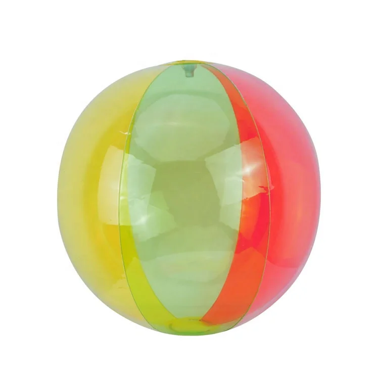 12in Neon Clear Custom Printed PVC Ball Advertising Inflatable Beach Ball Toy Sports Toy Custom Logo Accepted Safe Valve CN;FUJ