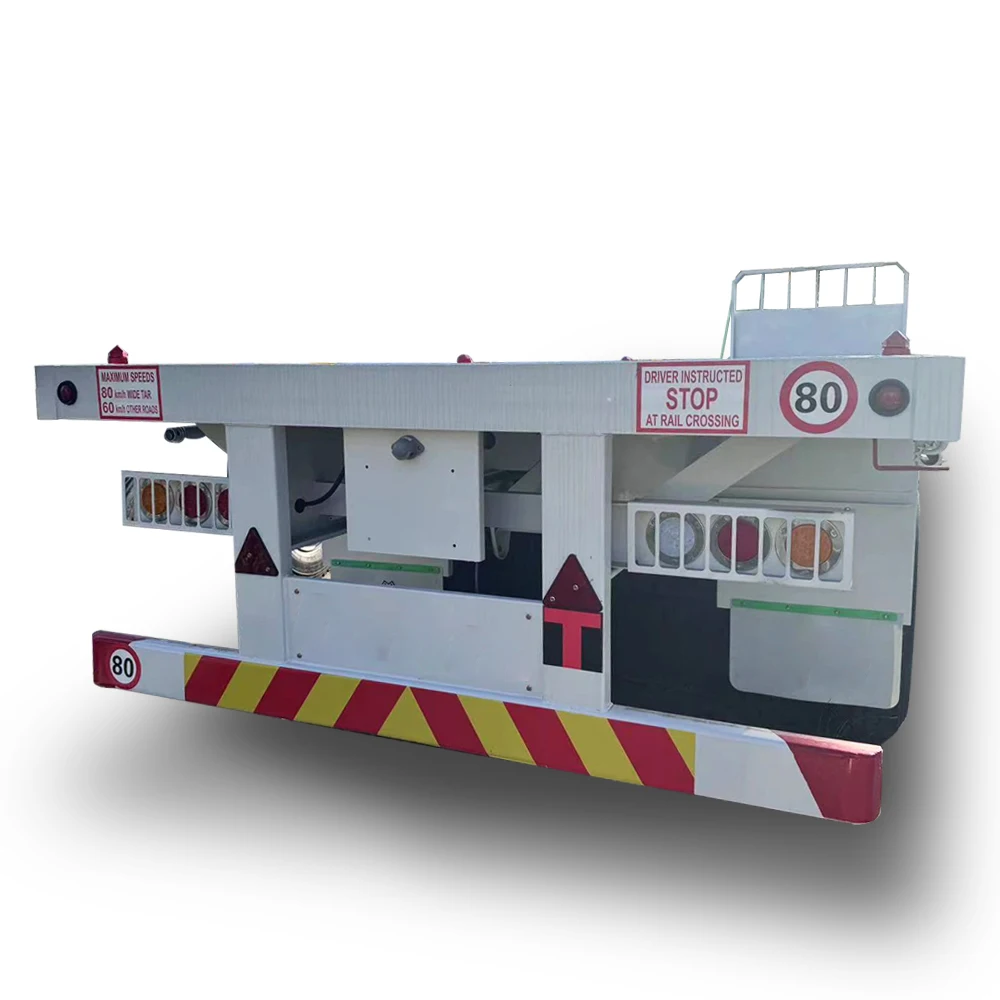 Factory Price New Flat Bed Semi Truck Trailers For Shipping  2x20ft 1x40ft Container With 8Units Twist Lock Flatbed Semitrailer