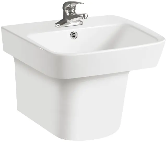 Bathroom Ceramic Half Pedestal Wall Hung Basin Semi Hanging Art Wash Basins