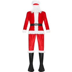 2021 autumn and winter warm and thick adult Santa Claus costume baby big red Halloween Santa Claus costume set hot sale