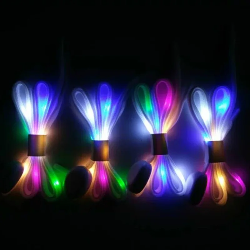 Night Run LED Nylon Luminous Shoelaces Cool Flash Fiber Optic for Parties