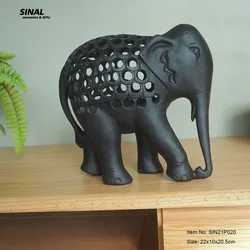 High Quality Resin Elephant Sculpture Creative Deco Hollow Out Ornaments Home Decoration Crafts Gift Elephant animal statue