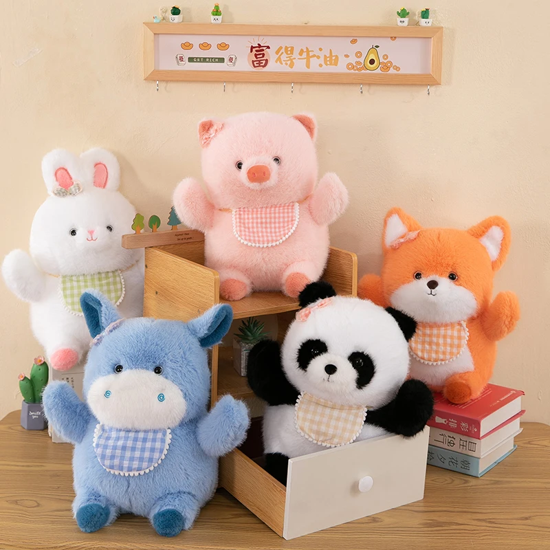 Wholesale customized 35cm plush animal toys Embrace animals Fill plush toys Panda, rabbit, fox, cow, pig Gifts for children