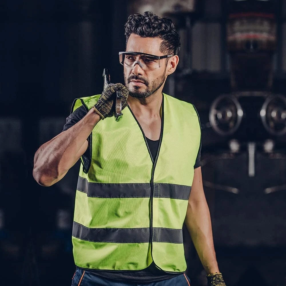 Safety Vest Garment 100% Polyester Reflective Vest Custom Printed Logo