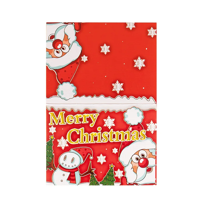 Cheap 2024 Merry Christmas Decoration Cards 9.5x7cm funny business Santa Claus Greeting cards for Gift