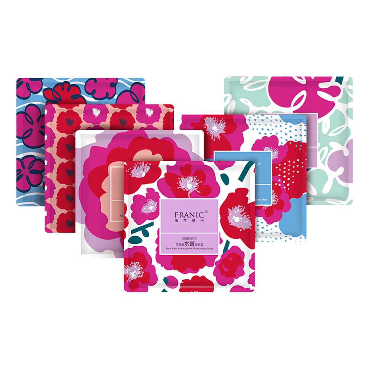 Uniasia Guangzhou Rose Beauty 25G Collagen Essence Full Face Facial Essence Mask Sheet