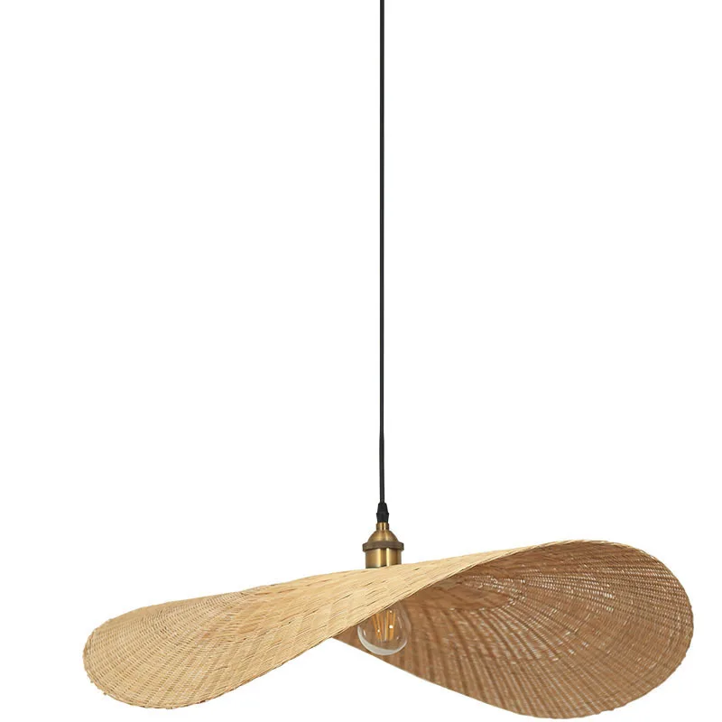 Chinese creative countryside chandelier bamboo woven Zen Pendant Lamp for dining table tea house restaurant homestay