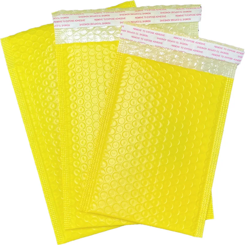 Factory In-stock Yellow Bubble Mailer Black Bubble Polymailer Self-sealing Wrap-around Book Envelope Shipping Packaging