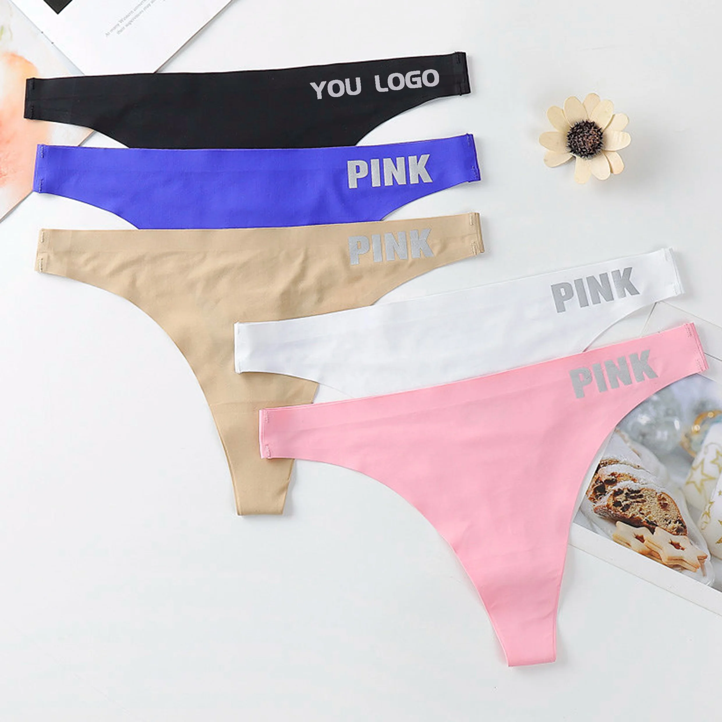 
Thongs for Women Youth Underwear Teens Girls G-String Sexy Womens G String Designer Custom LOGO Printed Seamless Panties Thong 