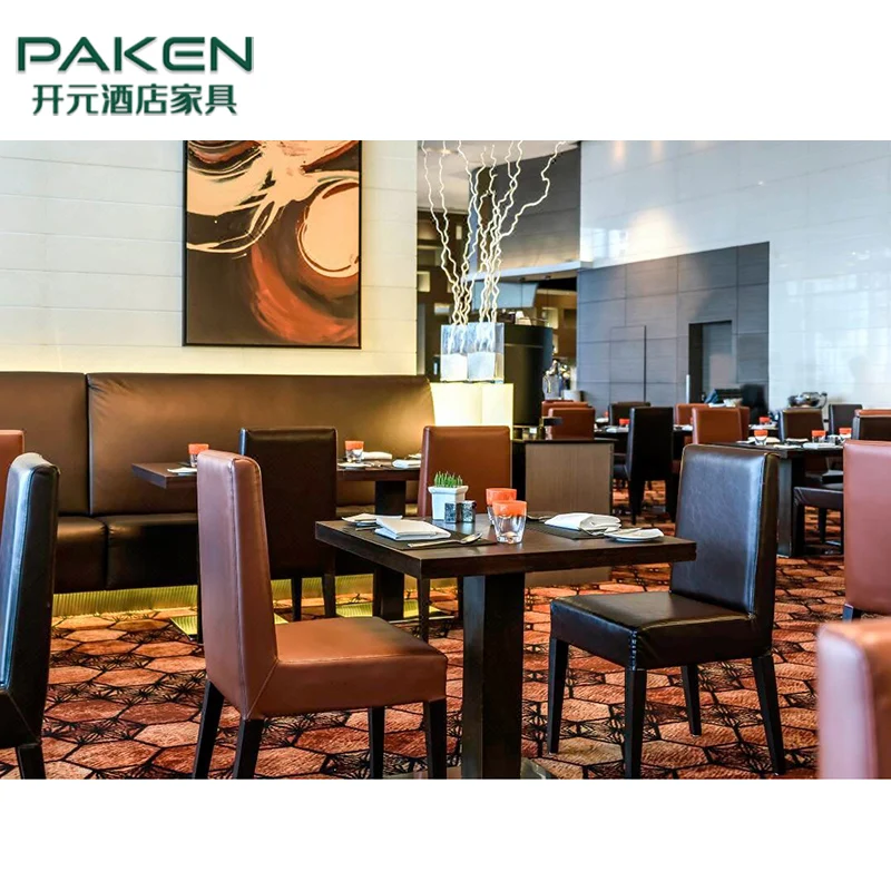 High-End Commercial Hotel Restaurant Table And Chairs Wood Restaurant Furniture Set