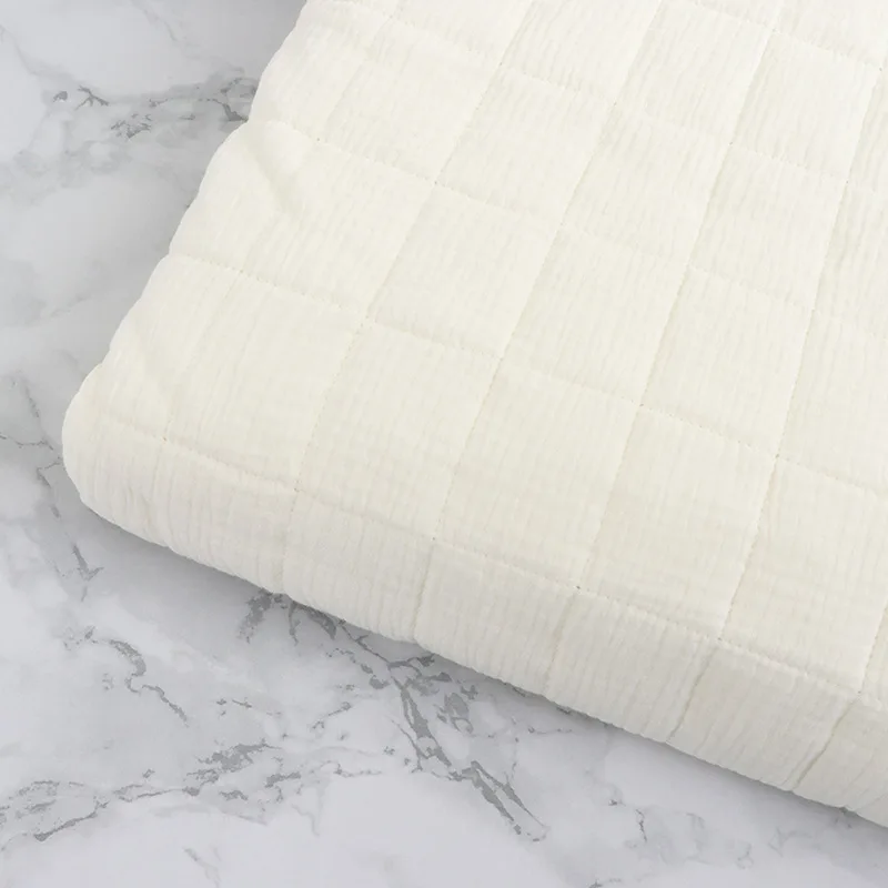 36x50 Inches Solid Color Reversible Cotton Gauze Warm Baby Quilt Soft Lightweight Star Quilted Blanket for Infant