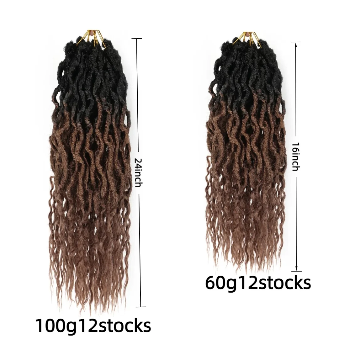 thetiFaux Locs Crochet Hair Curly New Goddess Locs Wavy Braiding Hair Pre-Looped Dreadlocks Sync Braids Extensions For Women