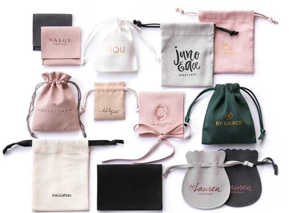 Производство OEM, небольшая фланелевая водонепроницаемая сумка на шнурке с принтом логотипа на заказ, бархатная сумка для ювелирных изделий