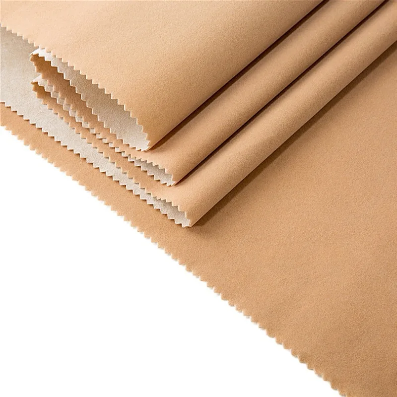 New Arrival Spunlace Single Side Light Camel Mid Pile Flocked Velvet Fabrics For Box With Velvet Insert