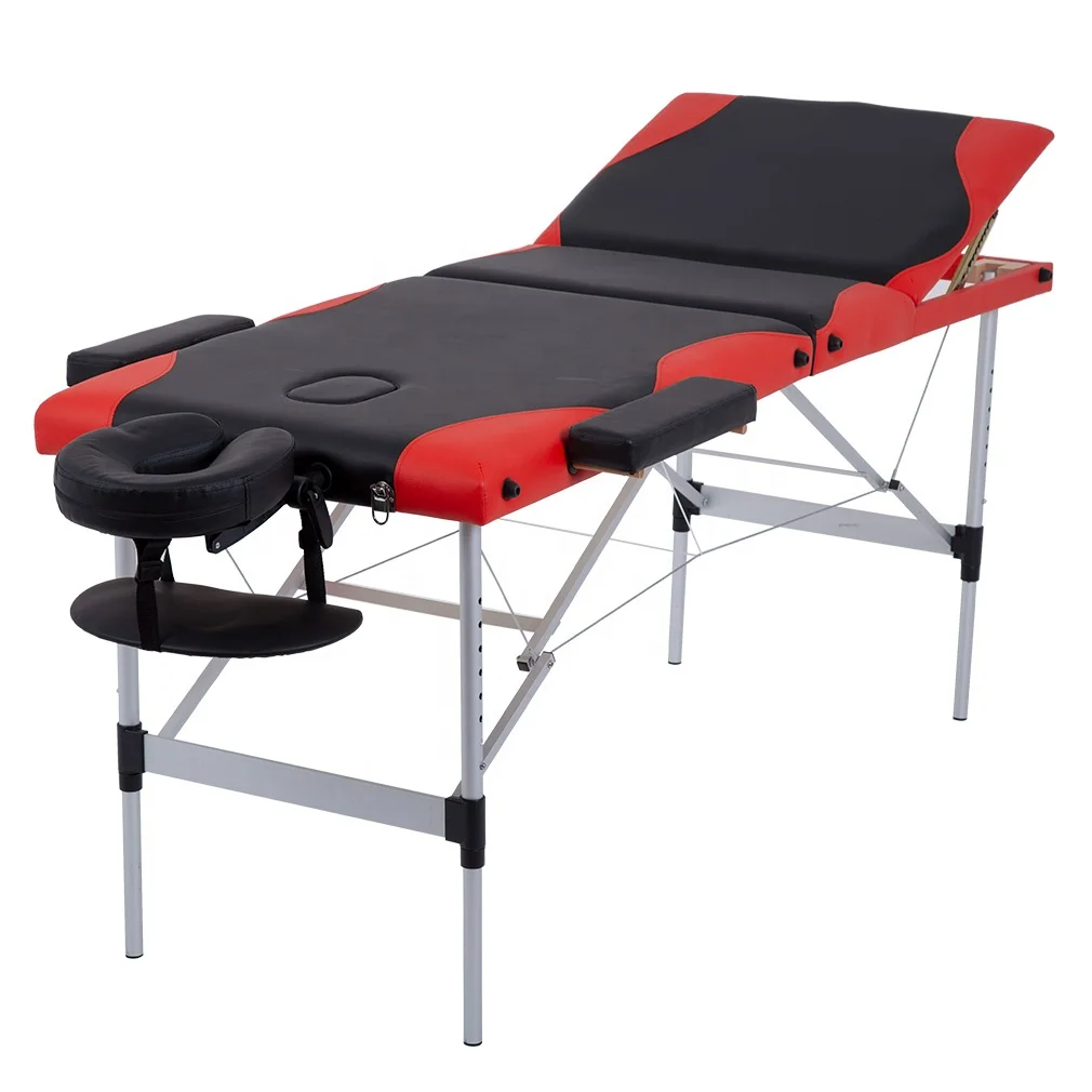 Wholesale Aluminum Three Section Folding Massage Bed Portable Massage Table
