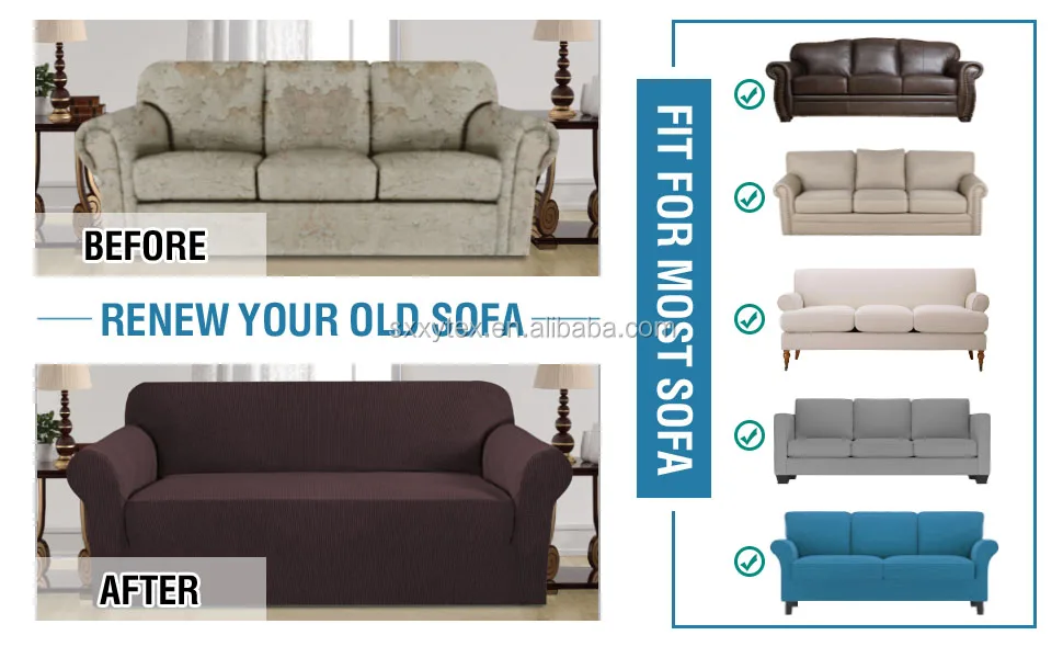 high quality stretchable elastic  home center online flame retardant sofa covers 3-seater