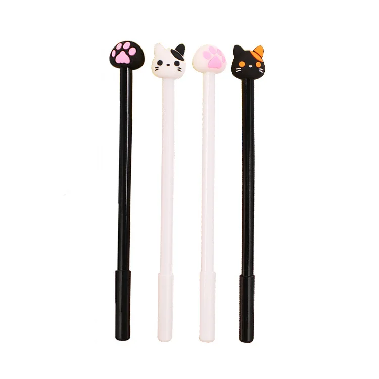 Wholesale bulk 0.38mm black ink novelty gel pen cat stylish gel pens for students