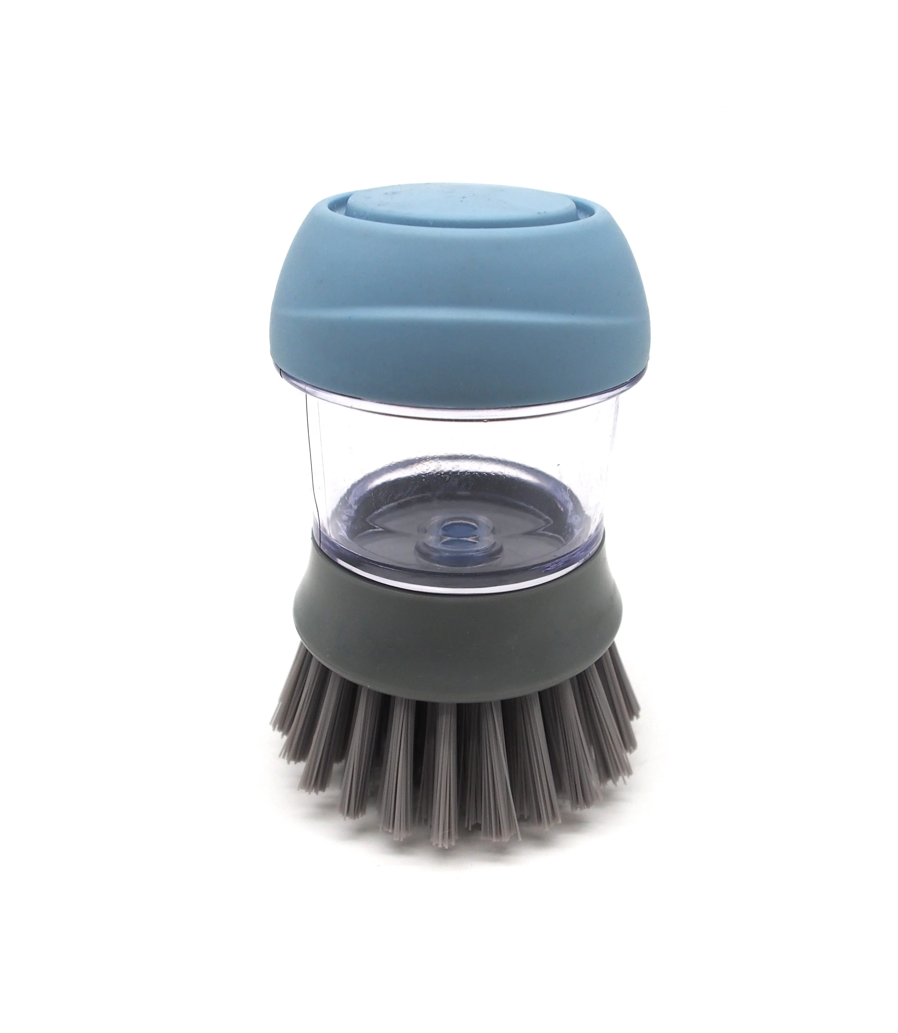 BSCI Factory price Plastic soap dispenser dish brush with nylon bristle,kitchen dish wash brush with liquid