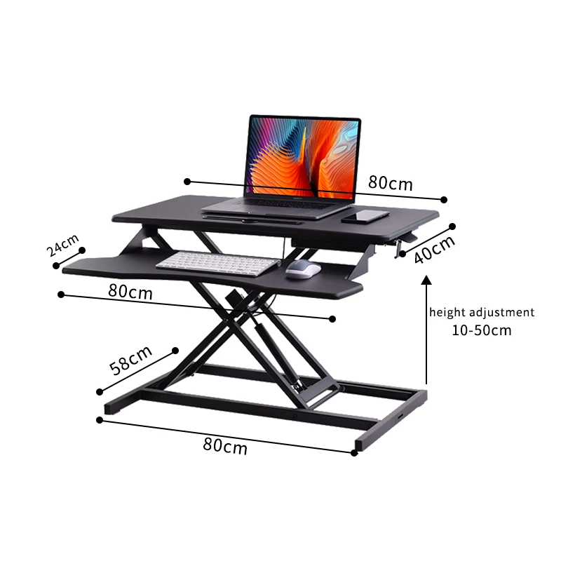 Ergonomic Height Adjustable Sit Stand Up Computer Workstation Standing Desk Converter