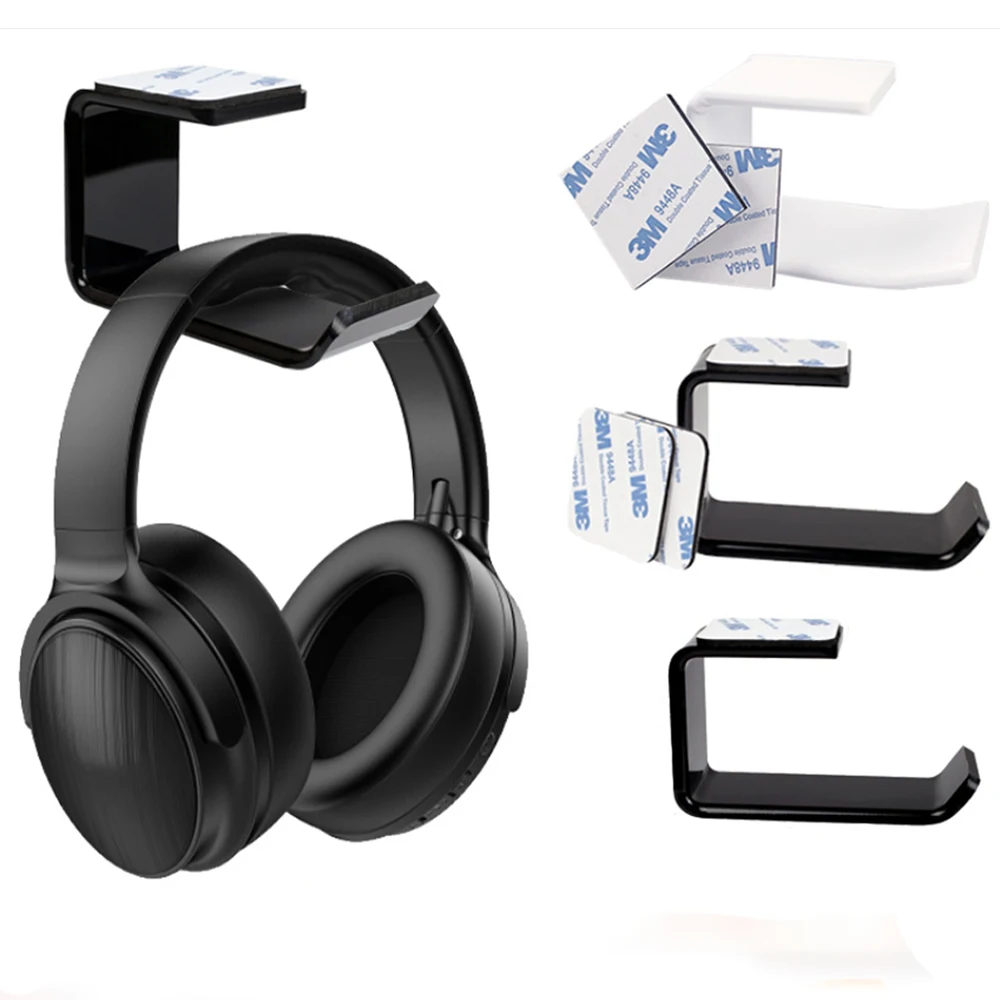
Acrylic headphone holder plexiglass headphone hanger under the table black game console storage rack 