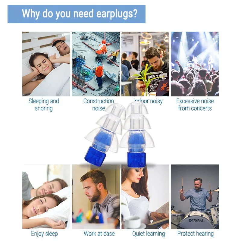 Hearing Protection Silicone Fidelity Earplugs for Concerts Musicians with Filter Live Show Ear Plugs