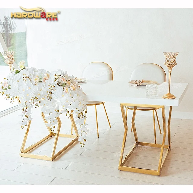 Wholesale New Design Modern Metal Legs Luxury White Mdf Table For Wedding