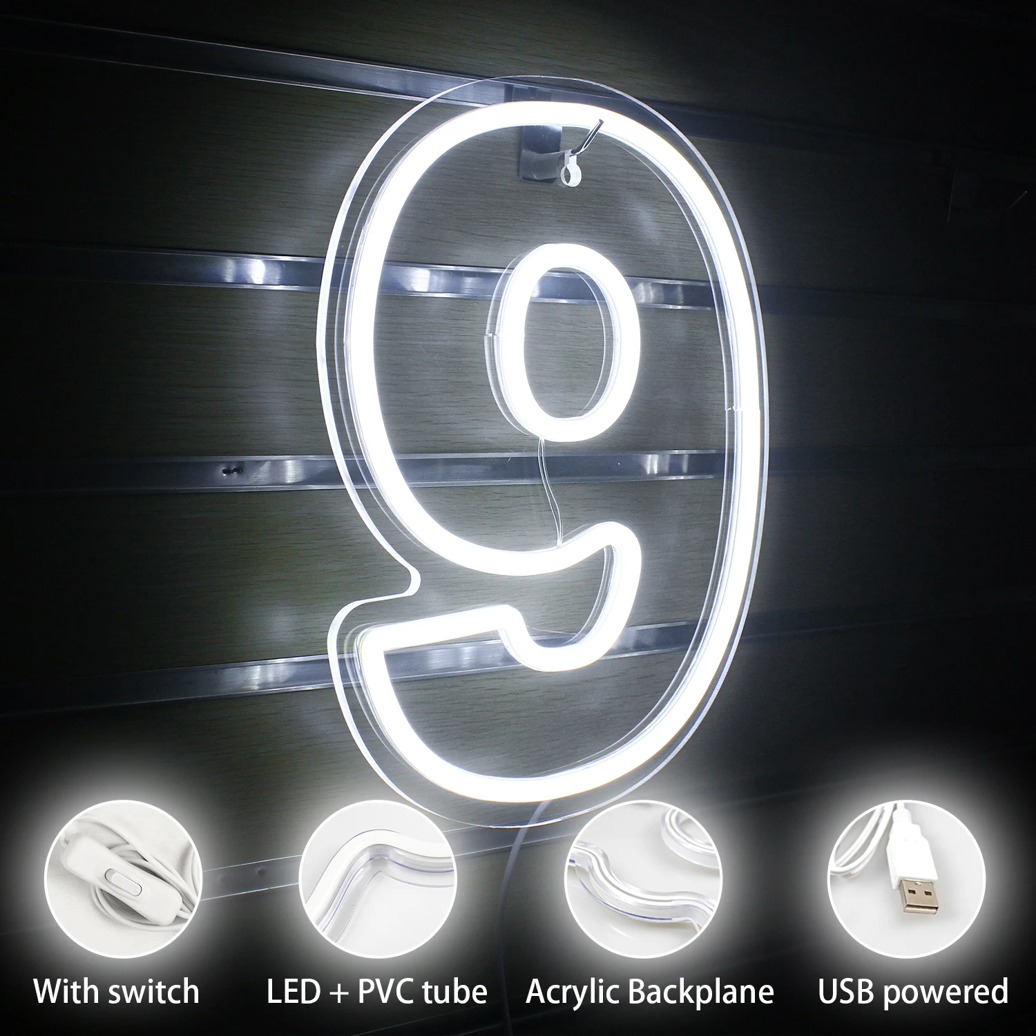 Wanxing Birthday Neon Sign Custom Number 9  LED Neon Light Party,Sweet Birthday Gifts