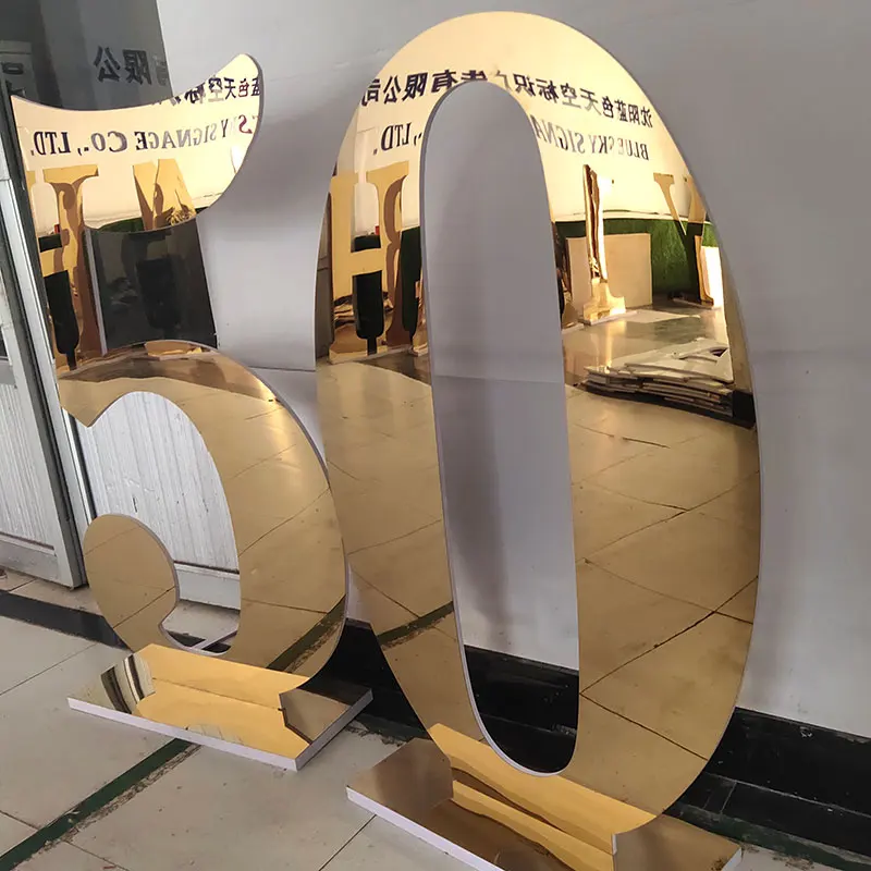 2024 Hot Selling Golden Metal Large 2Ft 3Ft 4Ft Big Marquee Letters Numbers