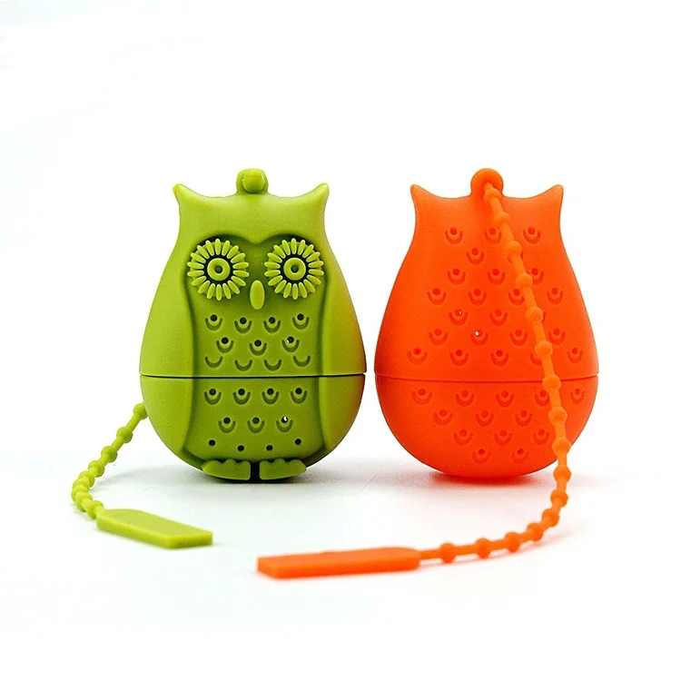 
Silicone Tea Infuser, Cute Reusable Long Handle Loose Leaf Tea Bags Strainer Filter 