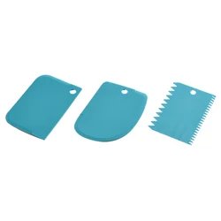 Multifunctional Irregular Teeth Edge Diy Cream 3 Pcs Scraper Cutter Set Cake Mold Tools