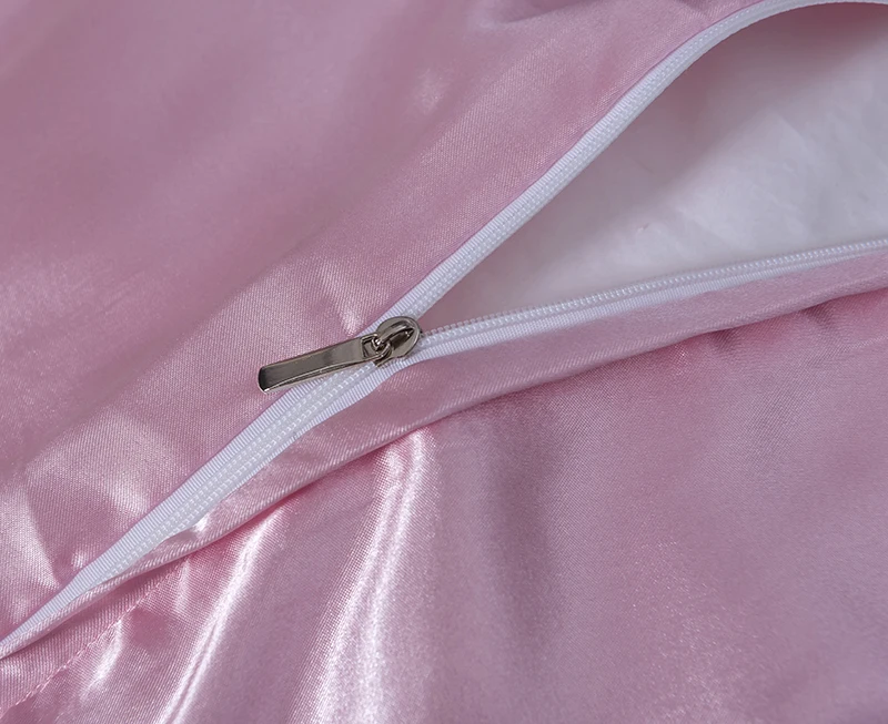 2024 Trending Products OEM ODM Home Hotel Romantic Pink Silk Quilt Cover Bedding Set