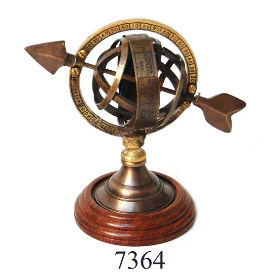 Nautical Armillary Brass Antique On Wooden Bas Customized nautical armillary manufacturers India