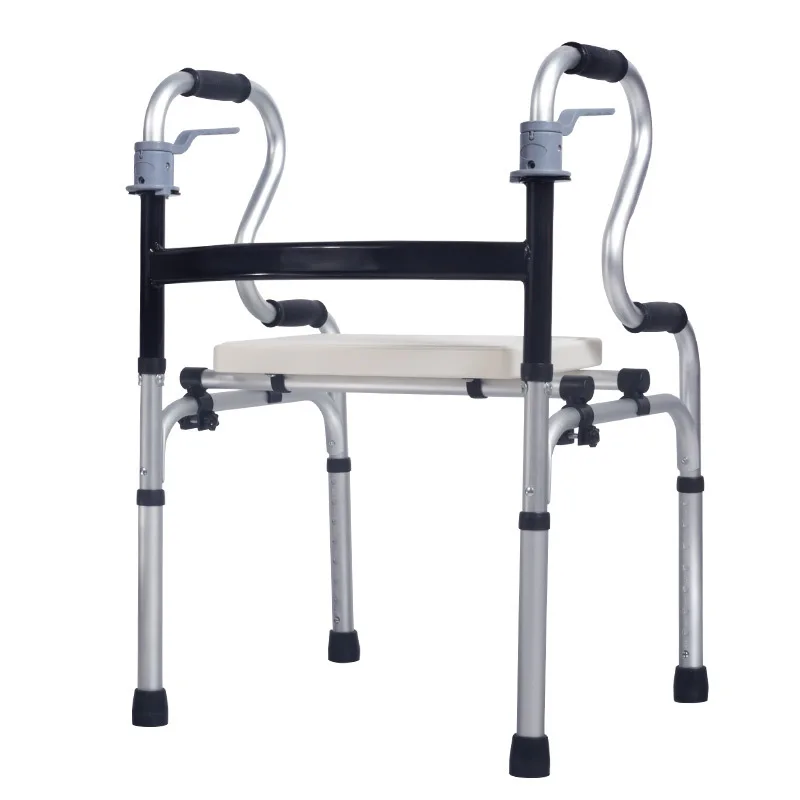 Folding Adjustable Disabled Old People Standing Frame Walker Aid  Elderly Walker