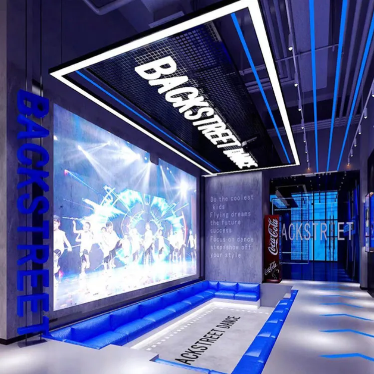 Decorative Linear Light Suspension Rectangular Pendant Light connectable RGB LED Hanging Lamp For Gym Game room